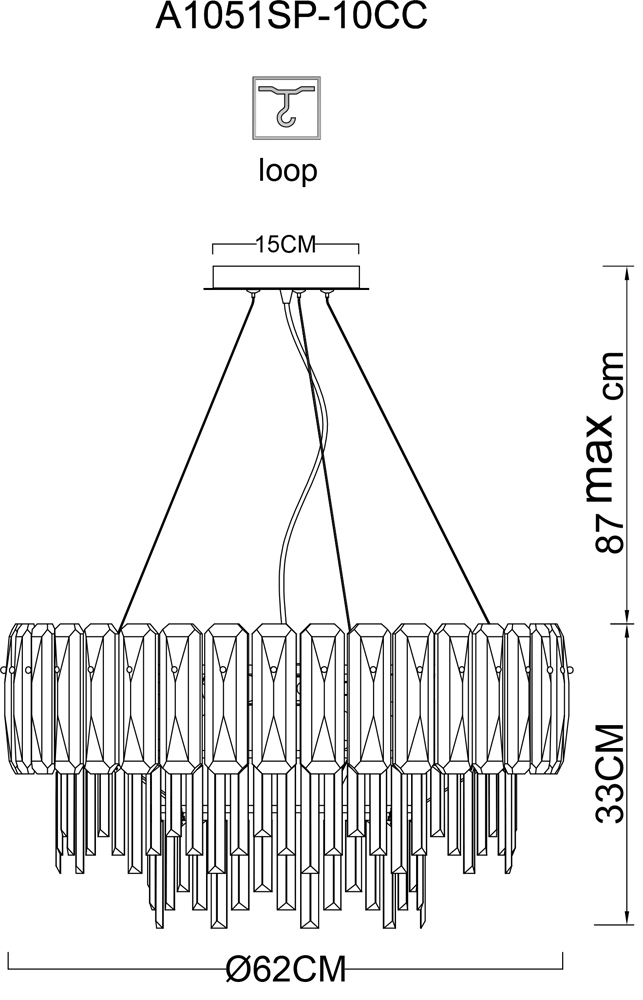 Подвесная люстра Arte Lamp Nicoletta A1051SP-10CC