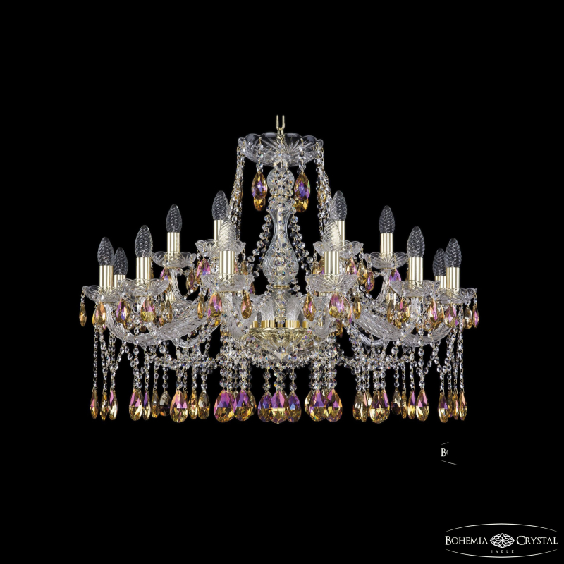 Подвесная люстра Bohemia Ivele Crystal 1413/12+6/300 G R777