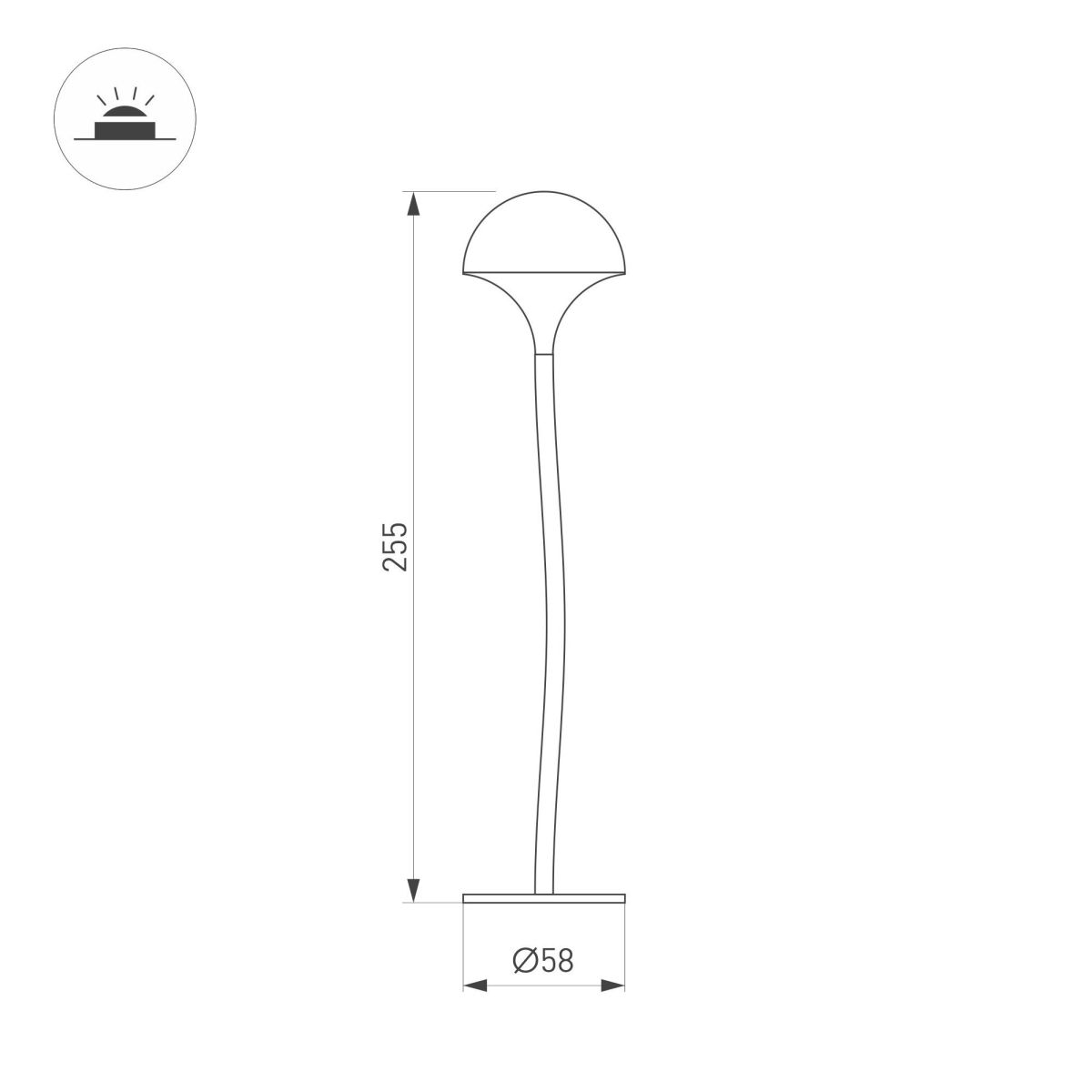 Ландшафтный светильник Arlight KT-MUCENA-BOLL-A-H250-1W Warm3000 (WH, 85 deg, 24V) 050668