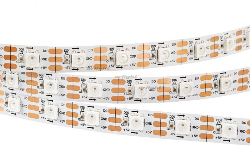 Светодиодная лента Arlight SPI-5000-AM 5V RGB (5060, 300 LED x1, 2812) 022184