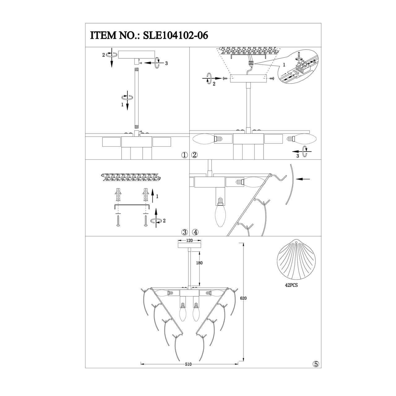 Люстра на штанге EVOLUCE CHILLE SLE104102-06