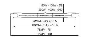 Галогеновая лампа Kanlux J-160W R7s 160W 2700К 8501