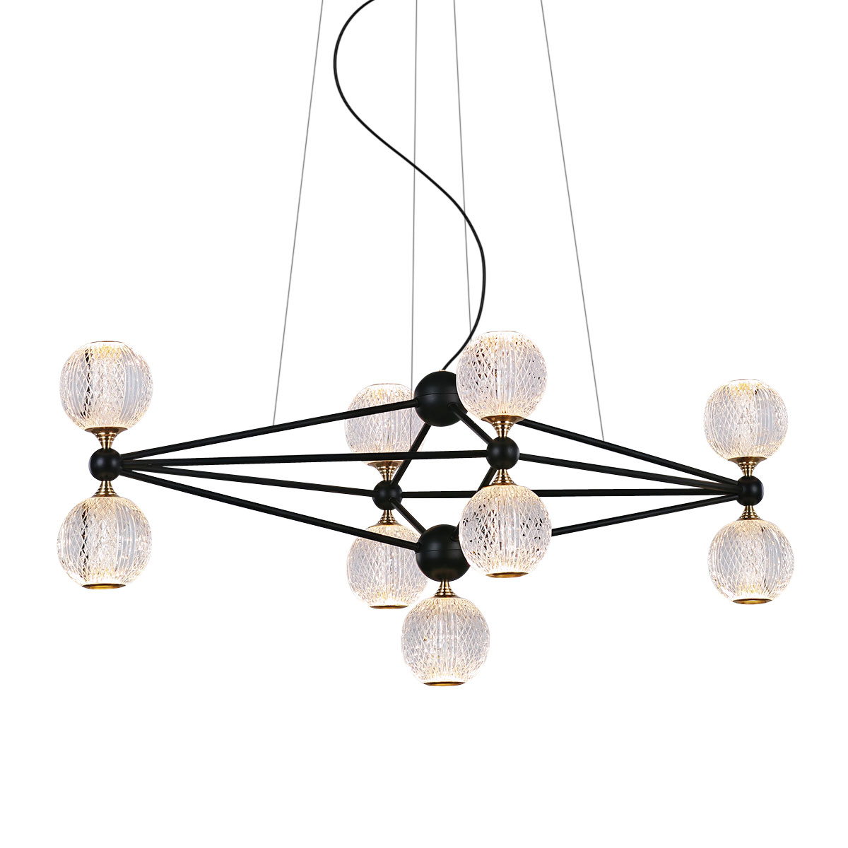 Подвесная люстра DeLight Collection Elliot Diamante MD20022005-9B black/chrome