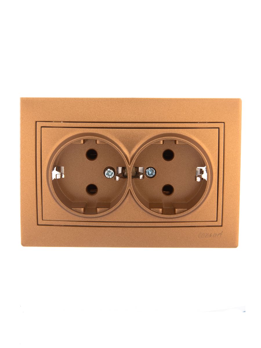 Розетка двойная с/з Lezard Mira 701-1313-127