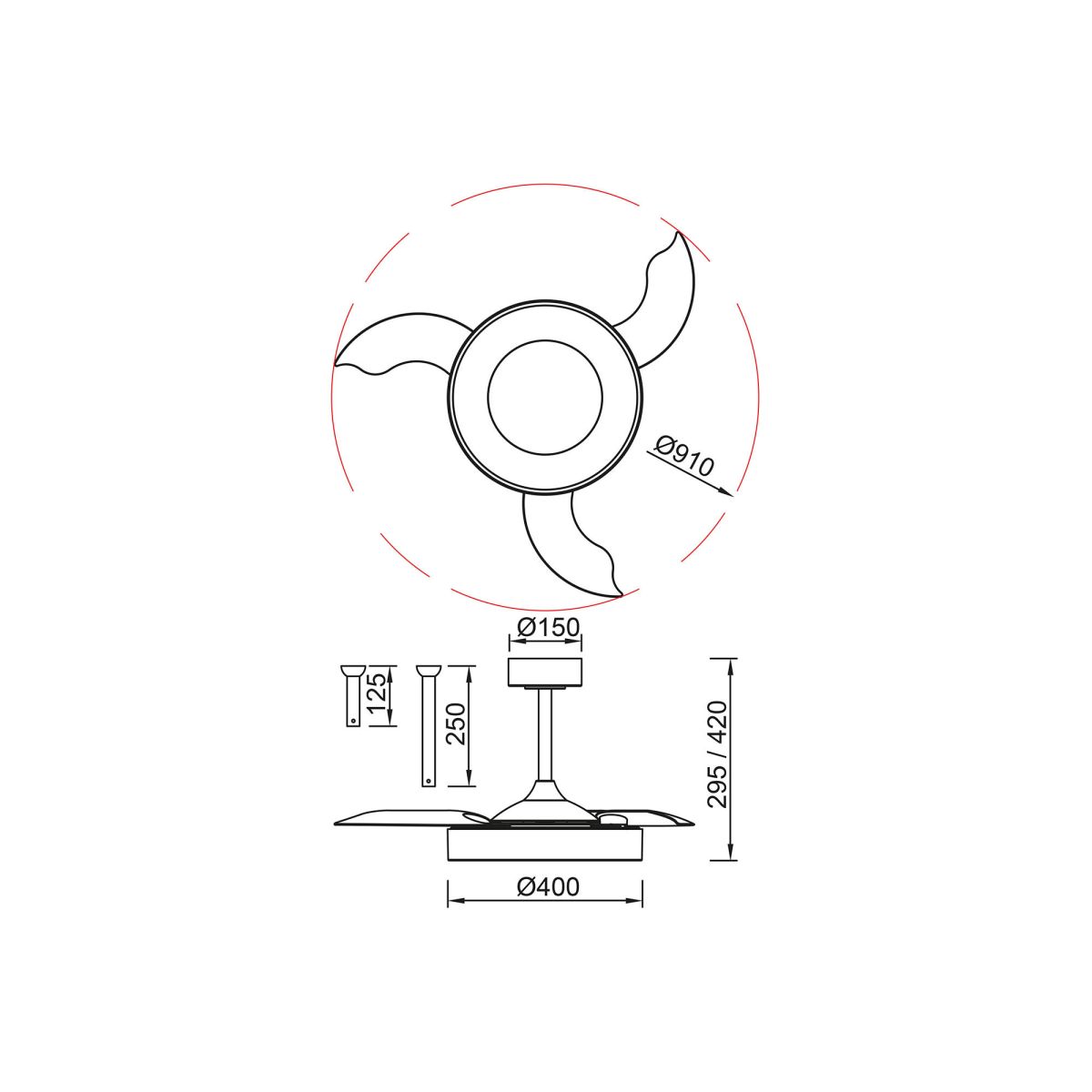 Люстра-вентилятор Mantra Niseko Fan 9012