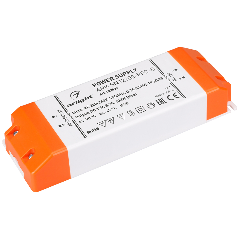 Блок питания Arlight ARV-SN12100-PFC-B (12V, 8.3A, 100W) 022993