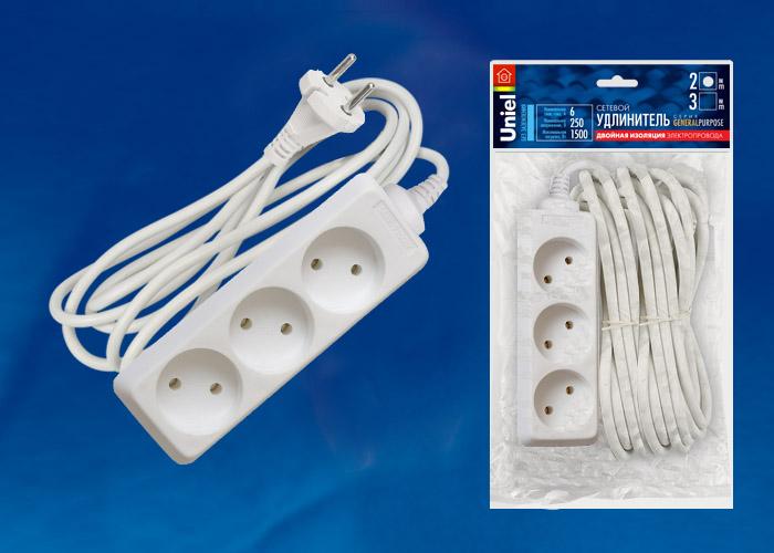 Удлинитель (UL-00002842) Uniel 3гн х 2м б/з General Purpose S-CP3-2