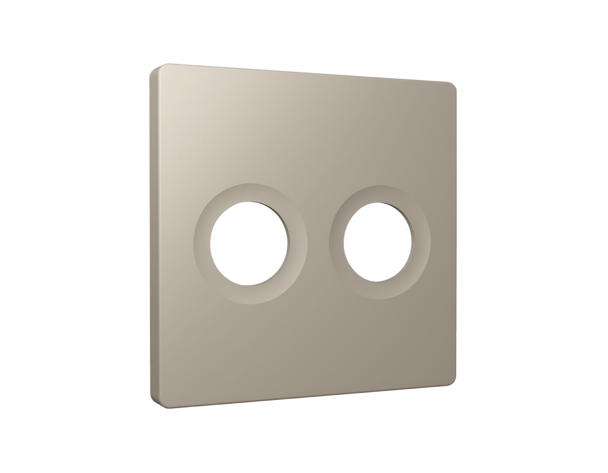 Лицевая панель Alfa (Серо-бежевый матовый) для TV двойной розетки Quant Ambrella Volt AP3733