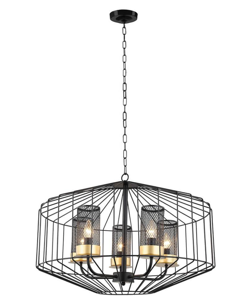 Подвесная люстра Lumien Hall Дезери 4021/5P-BK-GD