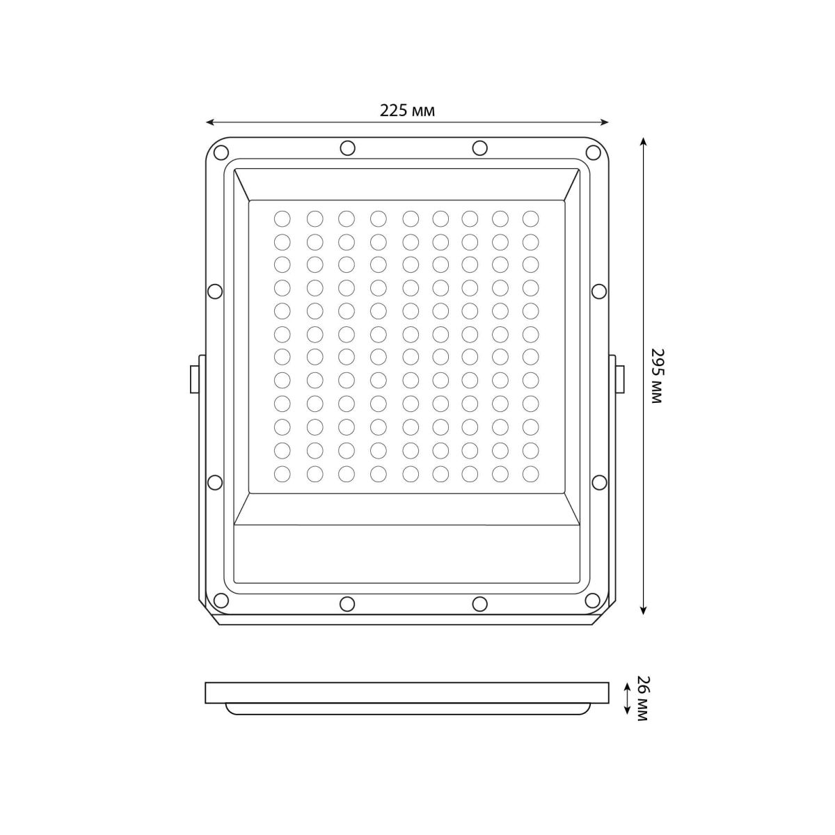 Прожектор Uniel ULF-F51D-100W/6500K IP65 200-240V GREY UL-00012759