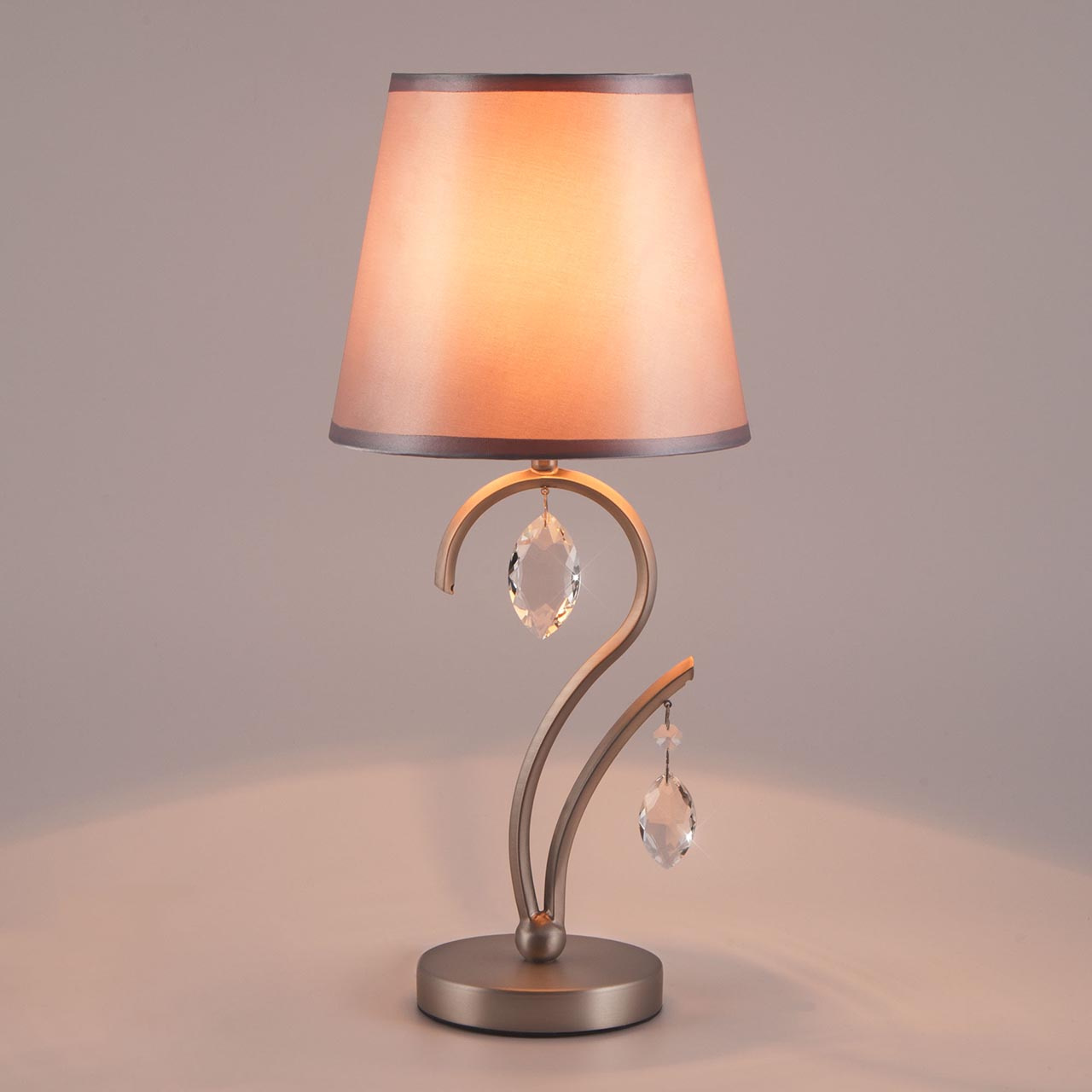 Настольная лампа Eurosvet Aurelia 01059/1 сатин-никель/прозрачный хрусталь Strotskis