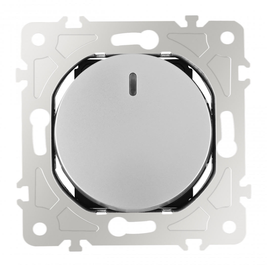 Выключатель одноклавишный с подсветкой Arte Milano 202.31-1.silver