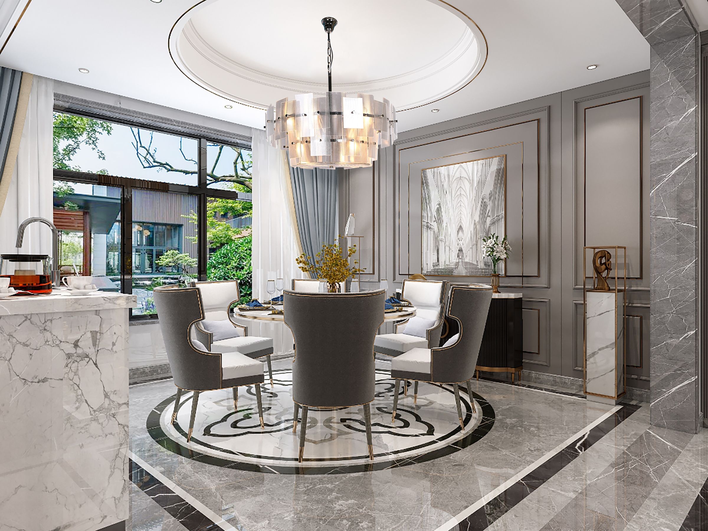 Подвесная люстра Delight Collection BRCH9161CG nickel