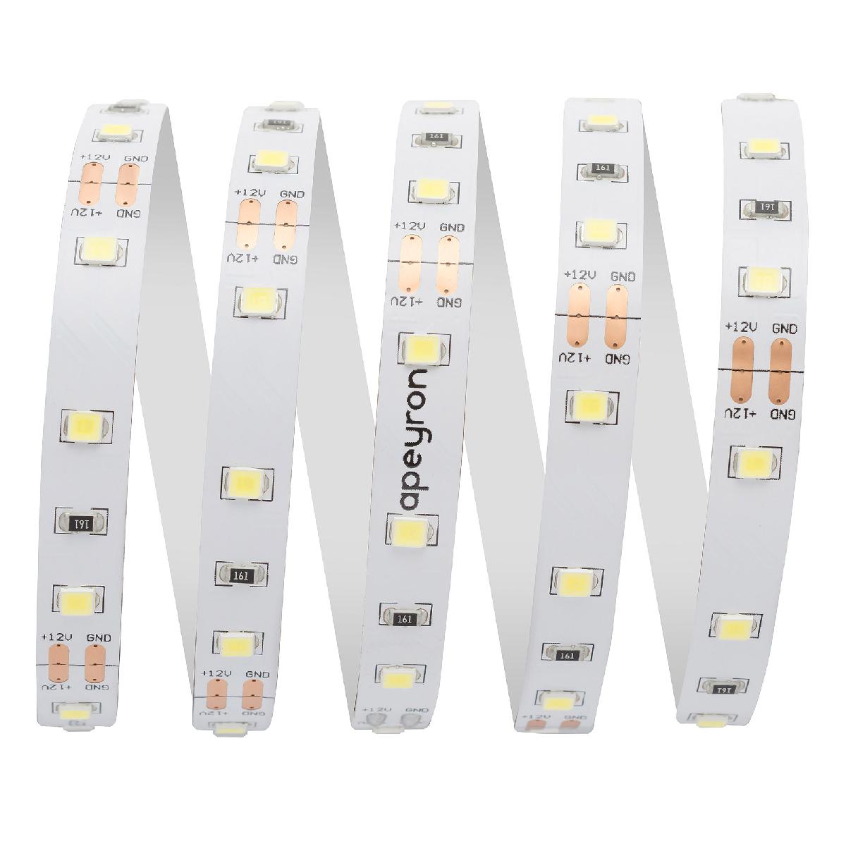 Светодиодная лента Apeyron 12В СТ 4,8Вт/м smd3528, 60д/м IP20 280Лм/м 2,5м 6500К 10-130