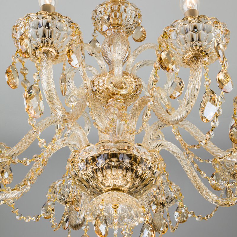 Подвесная люстра Eurosvet Alcedo 10097/8 золото/тонированный хрусталь Strotskis