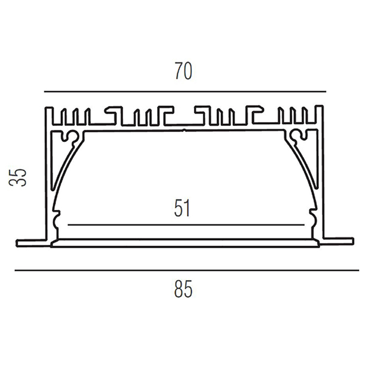 Встраиваемый алюминиевый профиль Donolux DL18512Alu