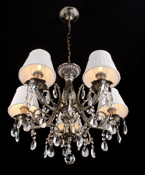 Подвесная люстра Eurosvet 3646/5 античная бронза/прозрачный хрусталь Strotskis