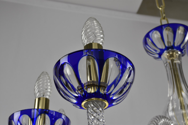 Подвесная люстра Bohemia Ivele Crystal 1308/12+6/360/2d G Cl/Clear-Blue/H-1I