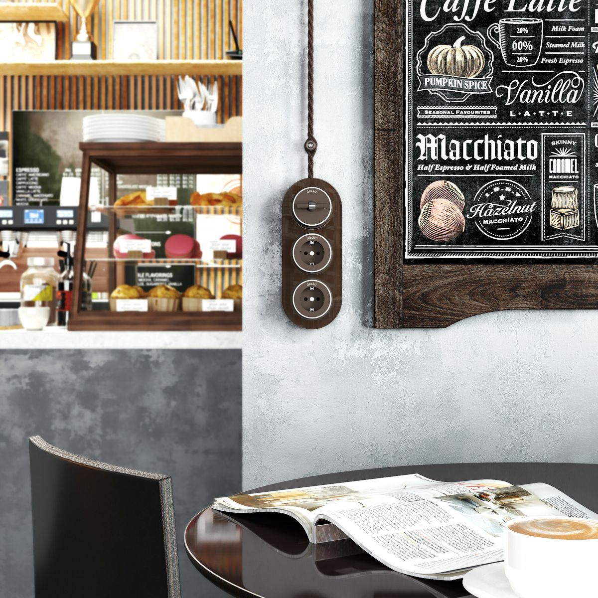 Переключатель одноклавишный Werkel Vintage 4690389174049 W5812052