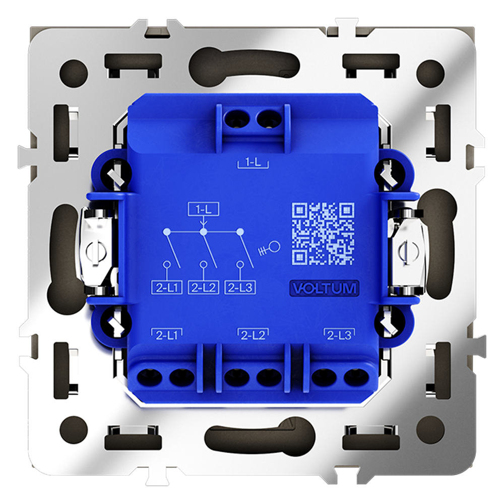Выключатель трехклавишный Voltum S70 VLS030108 (черный матовый)