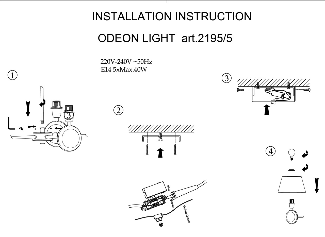 Подвесная люстра Odeon Light Hotel 2195/5