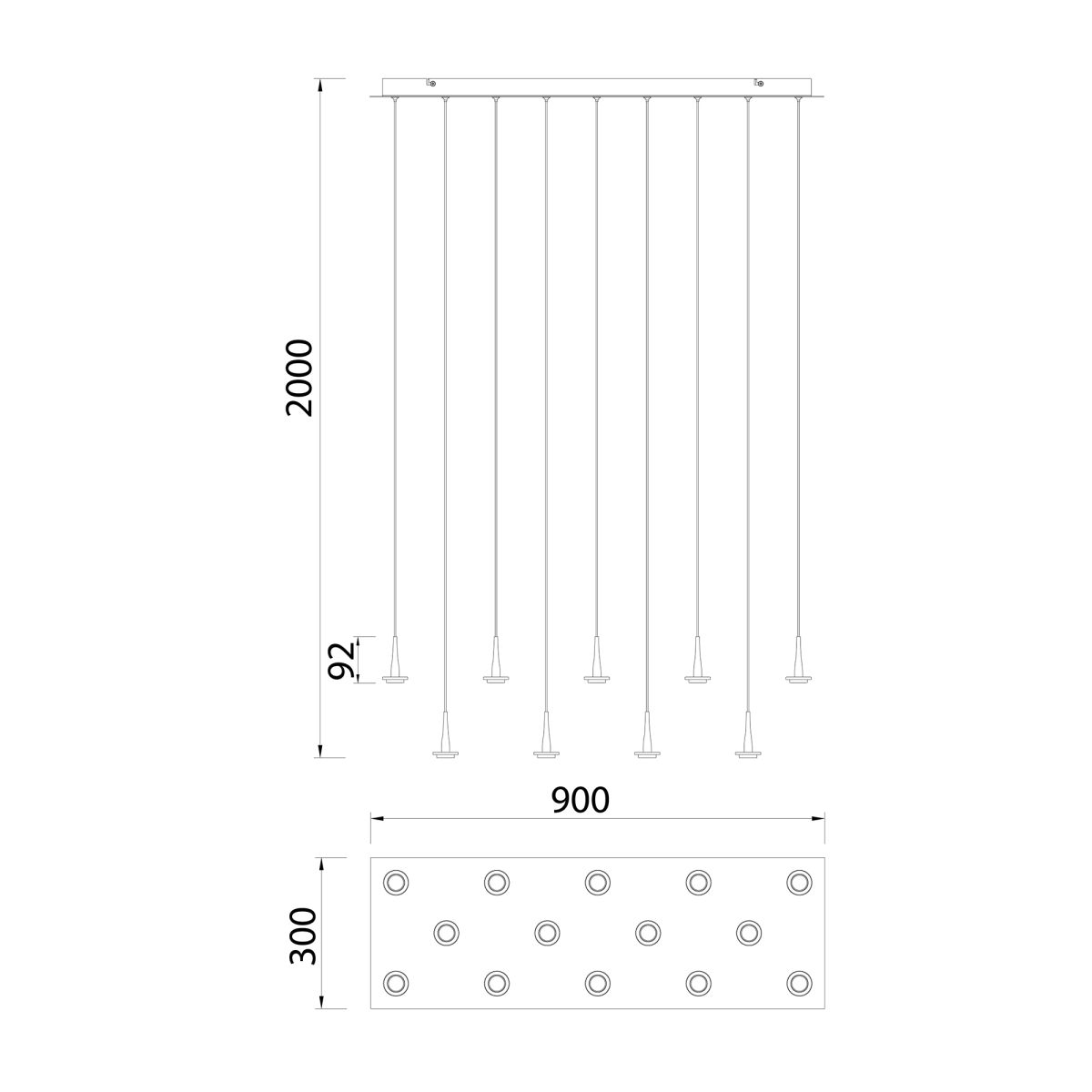 Каскадная люстра Mantra Andromeda 8936