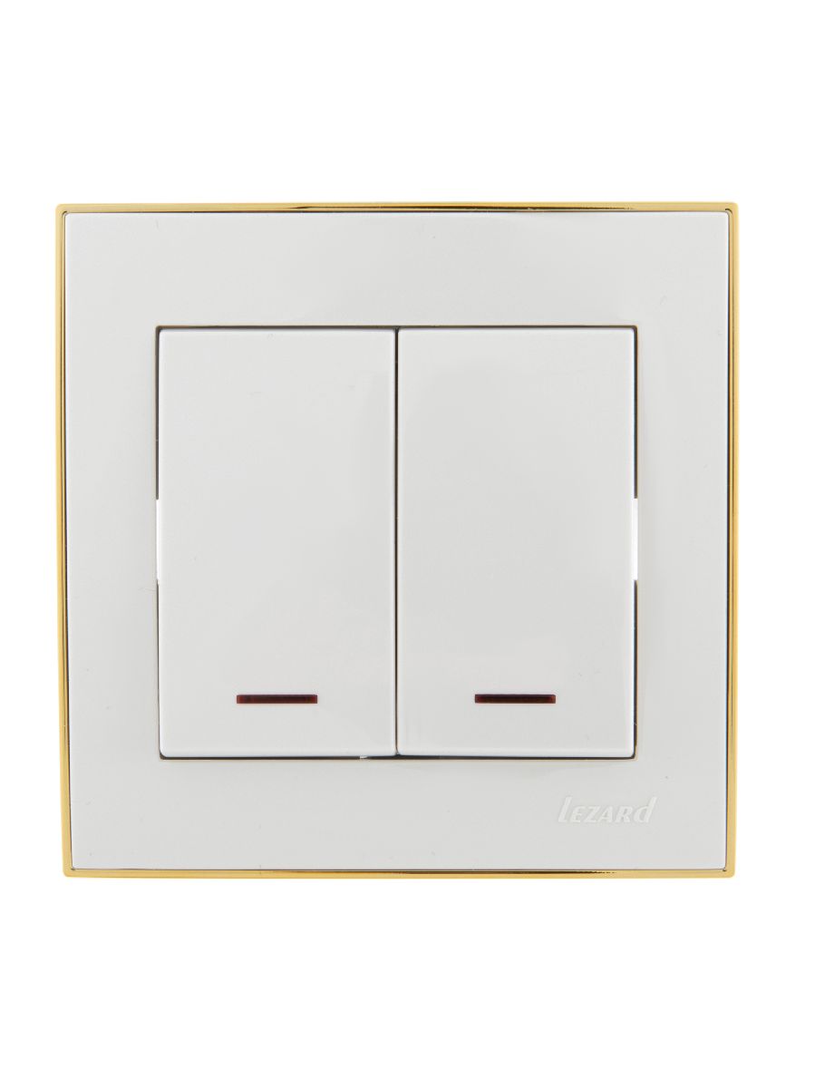 Выключатель двойной с подсветкой Lezard Rain 703-0226-112