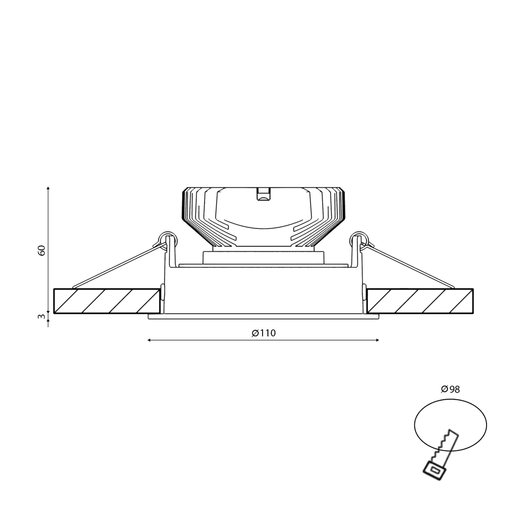 Корпус встраиваемого светильника SWG COMBO10-BL 003956