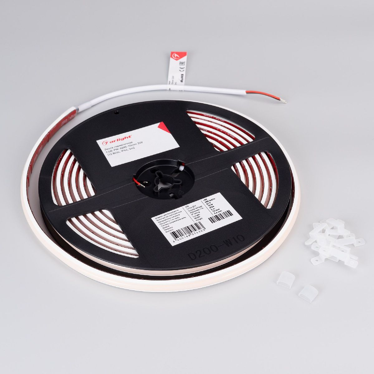 Светодиодная лента герметичная Arlight COB-PW-X480-10mm 24V Warm2700 (10 W/m, IP66, 5m) 045865