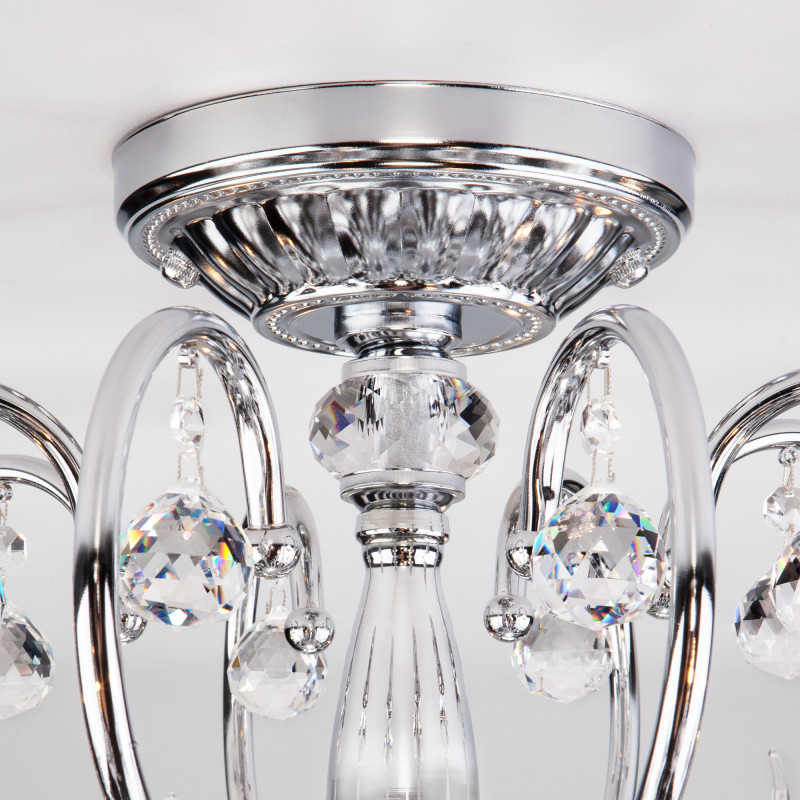 Подвесная люстра Eurosvet 10096/8 хром/прозрачный хрусталь Strotskis