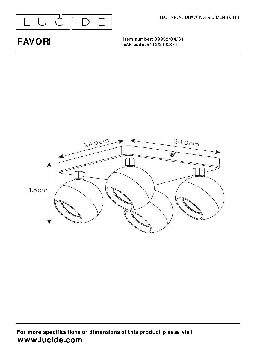 Спот Lucide Favori 09932/04/31