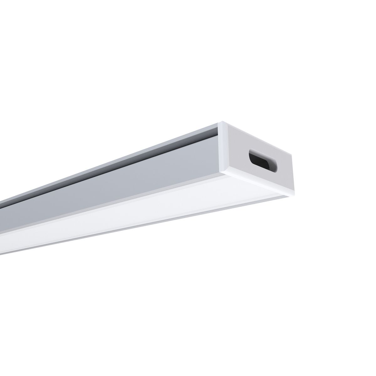 Профиль П-образный накладной шир. ленты до 12мм (рассеиватель белый матовый, заглушки - 2шт, крепеж - 2шт, саморезы - 2шт) OGM GM-08-05