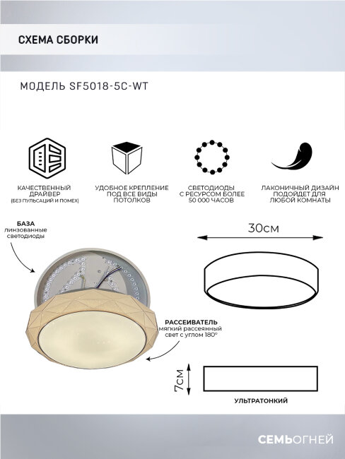 Потолочный светильник Seven Fires Эйри 48012.35.30.77BR
