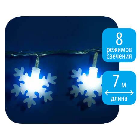 Светодиодная гирлянда (07935) Uniel сакура 220V белый ULD-S0700-050/DTA White IP20 SNOWFLAKES-2
