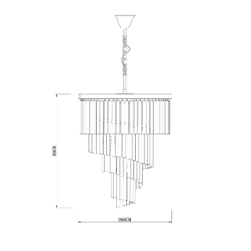 Подвесная люстра Delight Collection Helix KR0262P-10 chrome/clear