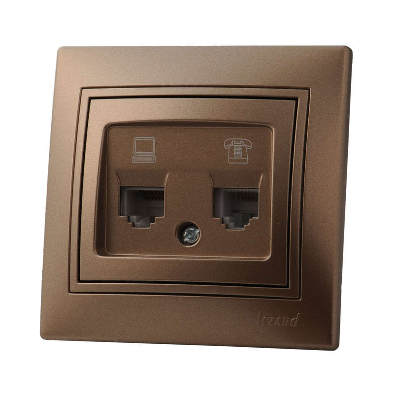 Розетка компьютер+телефон Lezard Mira 701-3131-143