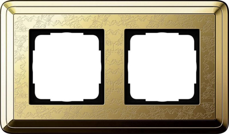 Рамка 2-постовая Gira ClassiX Art латунь 0212671