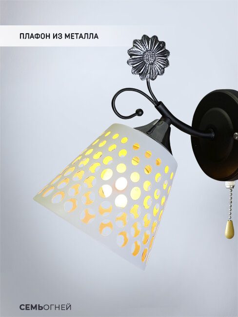 Бра металлическое Wedo Light Eirik WD3560/1W-BK-WT