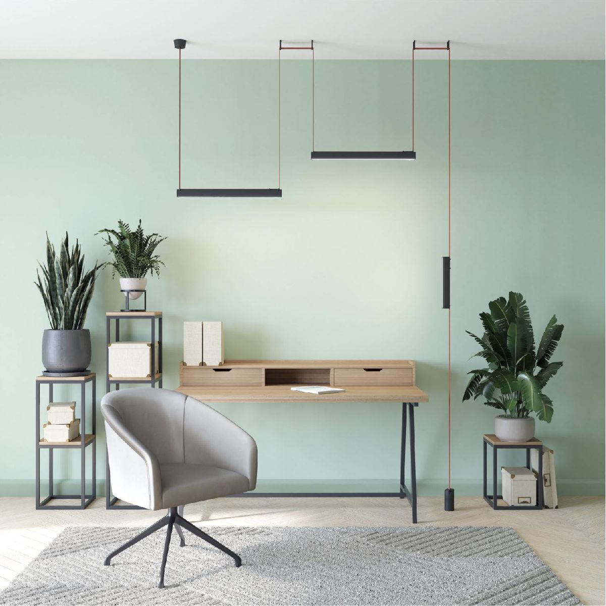 Трековый однофазный светильник Denkirs Belty Linear DK5575-BK