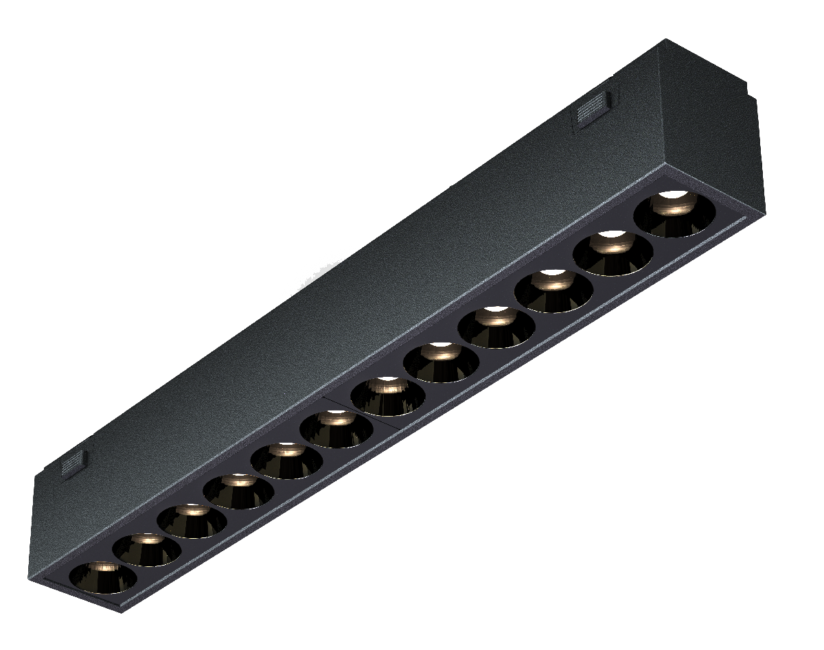 Трековый магнитный светильник iLedex Vision 4825-039-L197-12W-36DG-4000K-BK