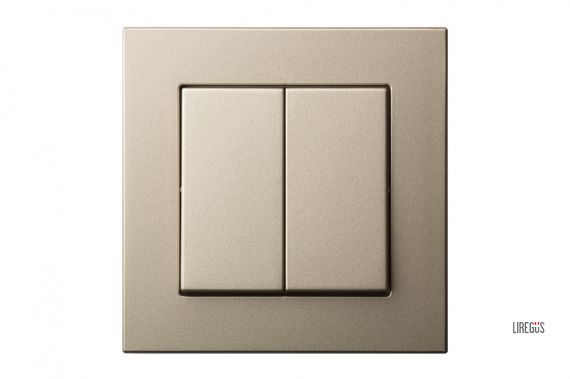 Выключатель двухклавишный Liregus Epsilon 28-301