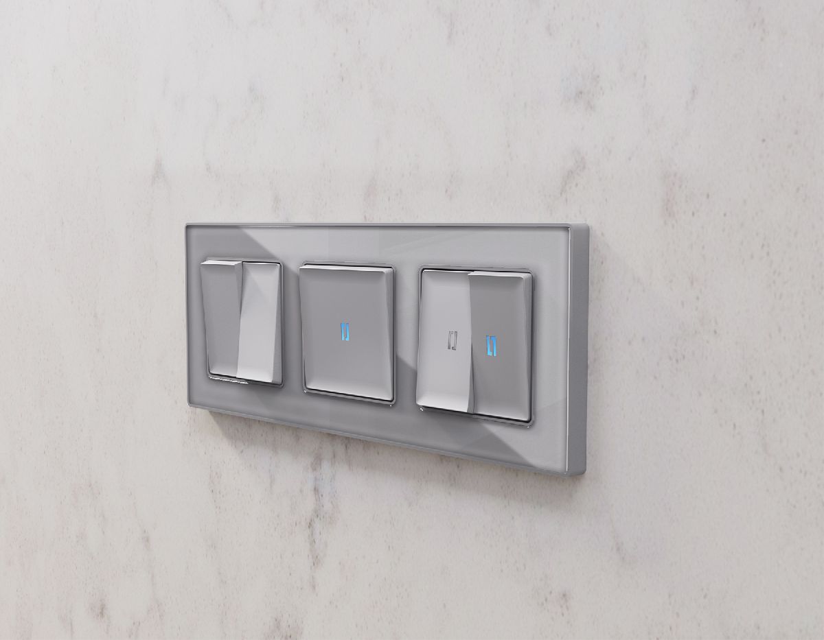 Лицевая панель для выключателя одноклавишного с подсветкой Ambrella Volt Alfa AP5020