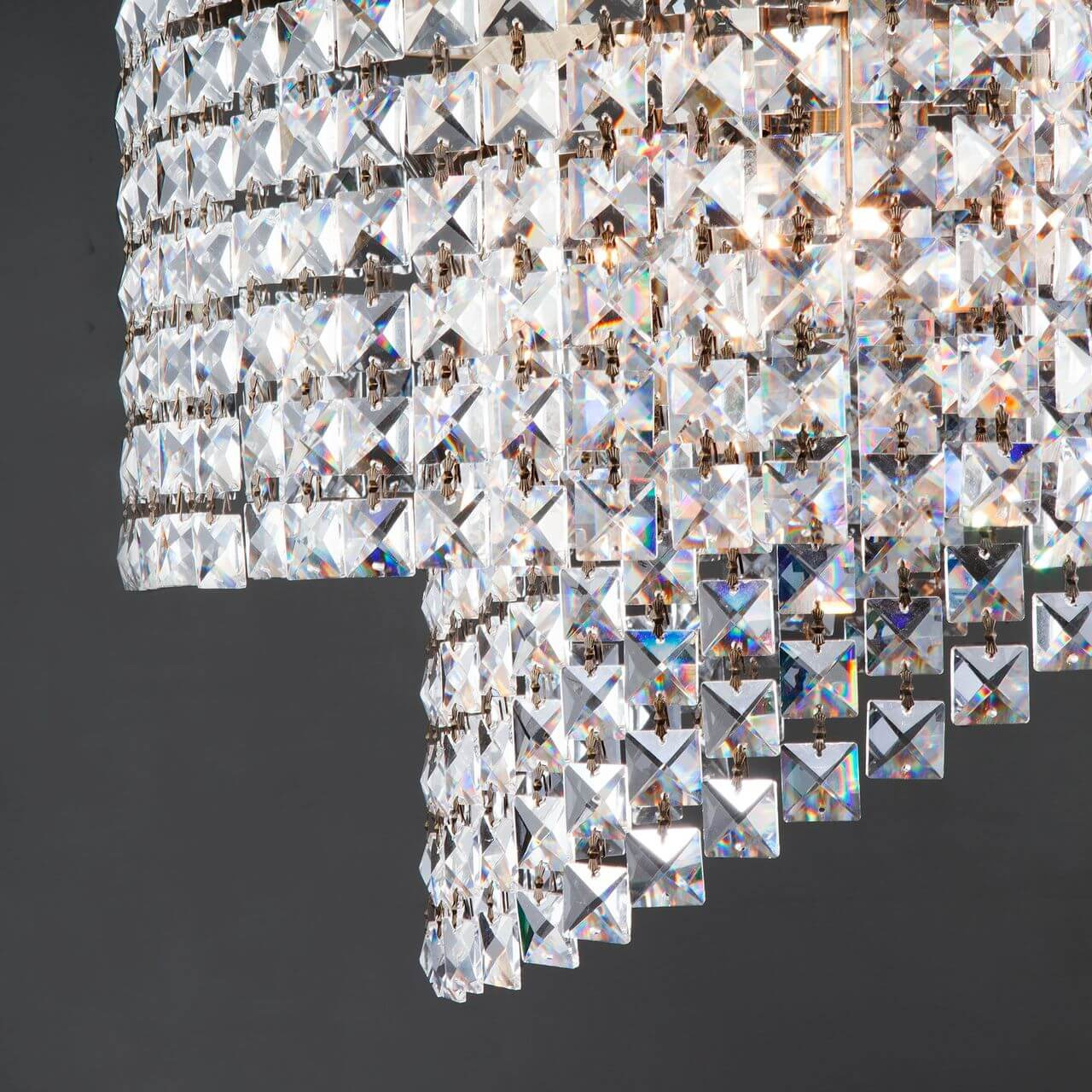 Подвесная люстра Eurosvet Leoni 10090/5 античная бронза/прозрачный хрусталь Strotskis