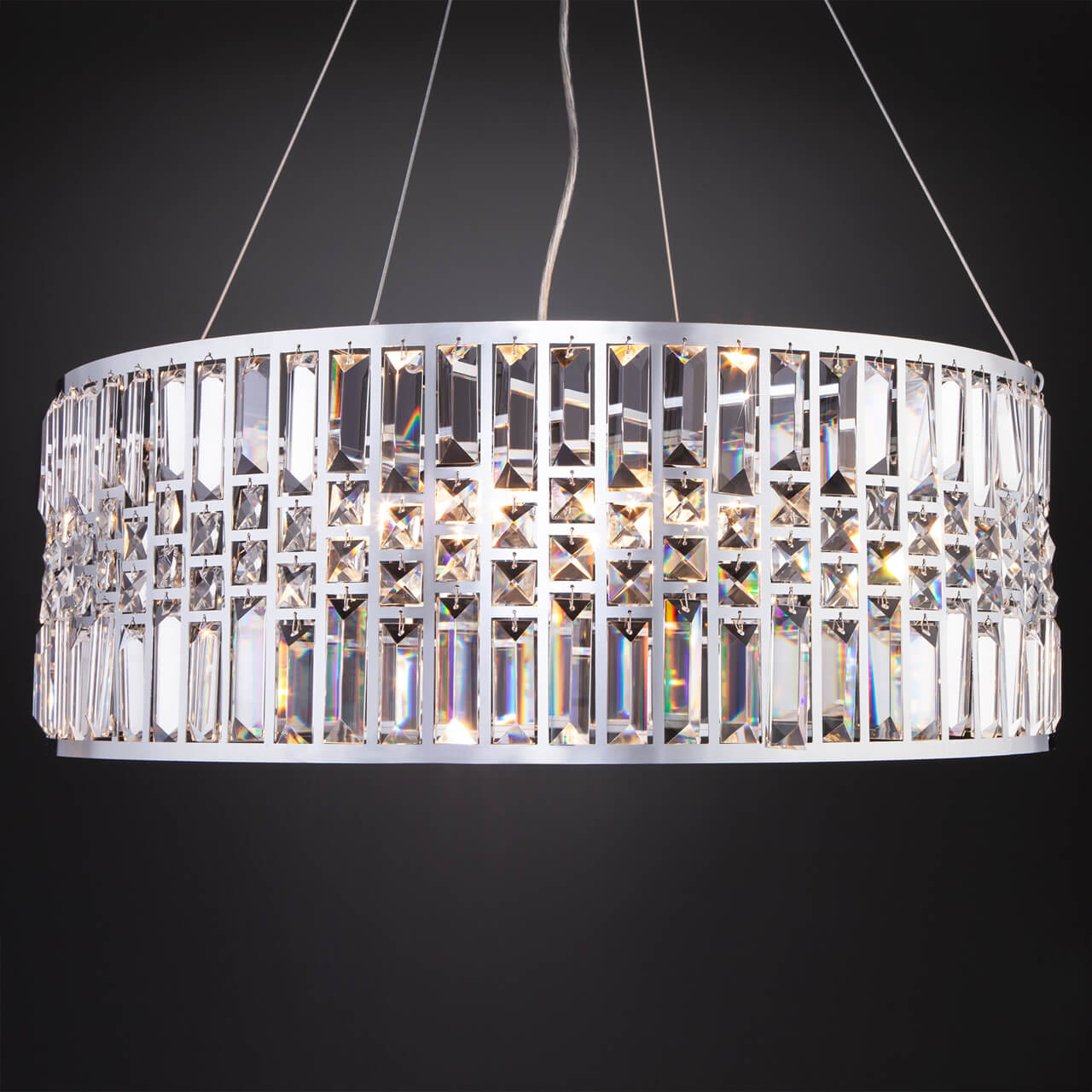 Подвесная люстра Eurosvet Lory 10125/8 хром/прозрачный хрусталь Strotskis Smart (10116/8)