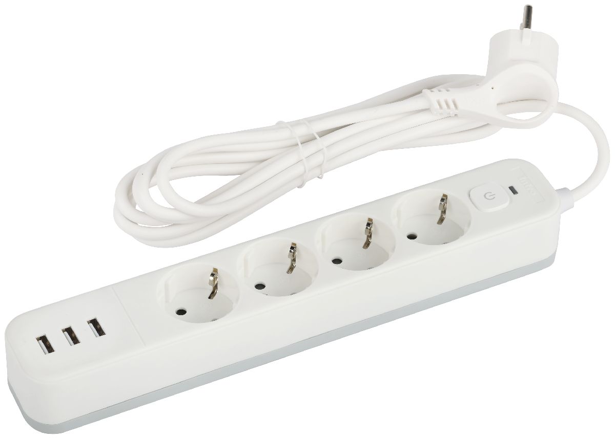 Сетевой фильтр Эра USF-4es-1,5m-3xUSBA-W Б0059567