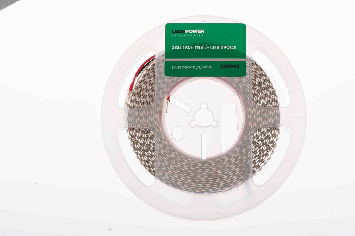 Светодиодная лента LEDS POWER 2835 192/м (18Вт/м) 24В нейтральная, серия ПРО125 008998