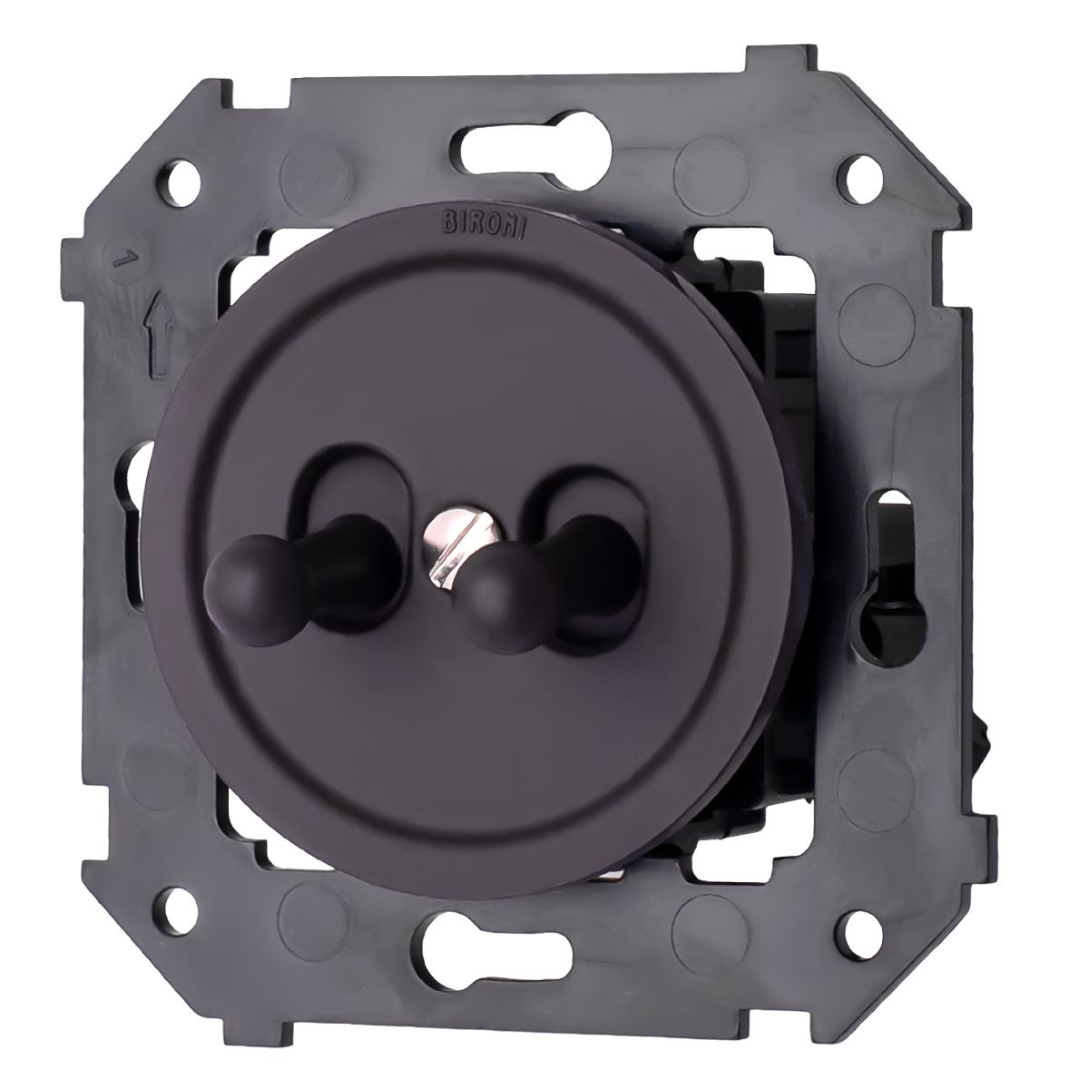 Выключатель двухклавишный Bironi Шедель Бриз B3-232-22M