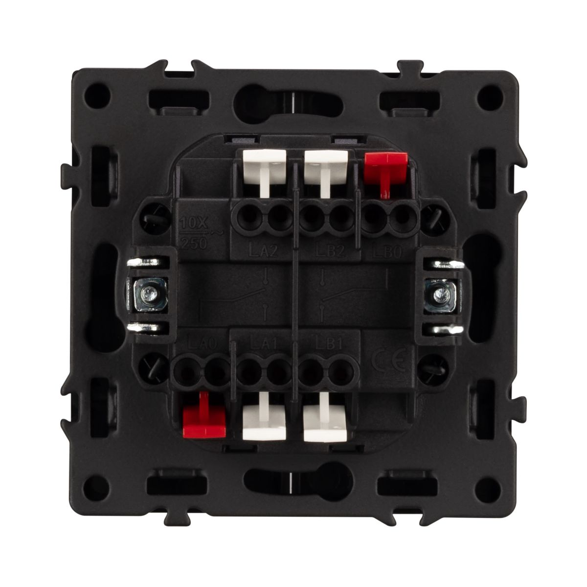 Механизм выключателя двухклавишный проходной Arlight SWT-NOBE-MKP2-SFPL-BK (230V, 10A) 054255