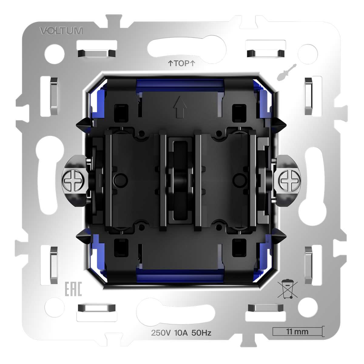 Механизм выключателя с самовозвратом двухклавишного 10А Voltum S70 VLS0206M