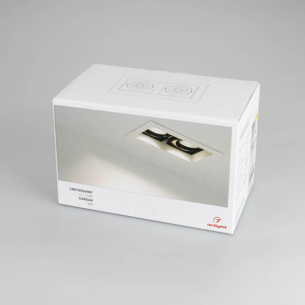 Встраиваемый светильник Arlight CL-KARDAN-S180x102-2x9W White 024128